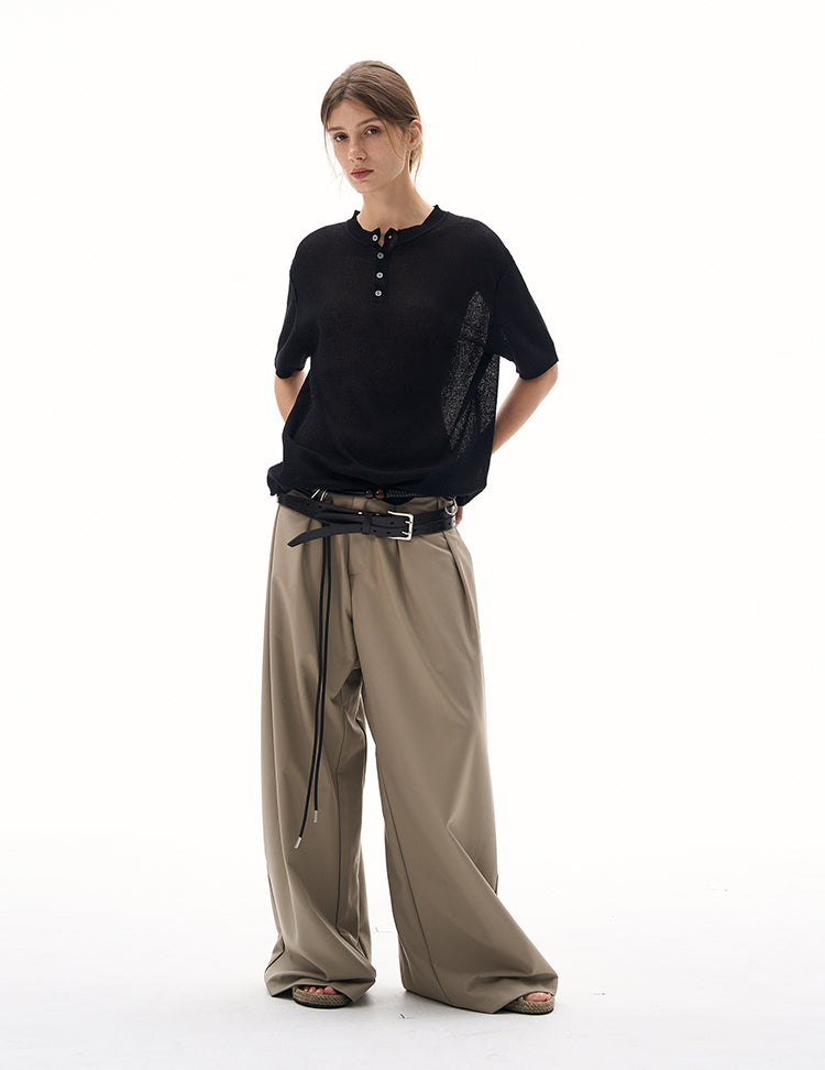 MADWITCH LACE KNIT SHORT SLEEVE TOP #M367