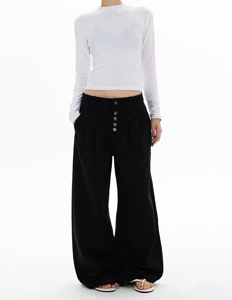 MADWITCH DOUBLE PLEAT BUTTON TROUSERS #G6935