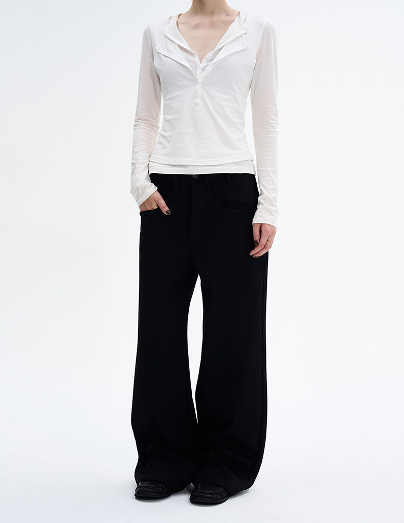 MADWITCH DRAPE STRAIGHT TROUSERS #GPC6895