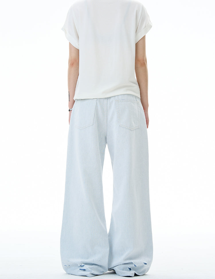 MADWITCH DISTRESSED FLOOR-LENGTH JEANS #58226