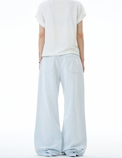 MADWITCH DISTRESSED FLOOR-LENGTH JEANS #58226