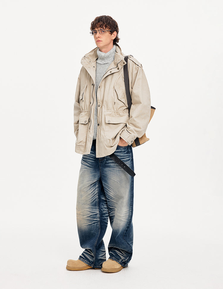 MADWITCH HOODED LONG WORKWEAR COAT #CW1308