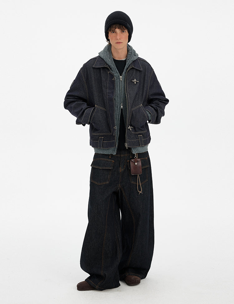 MADWITCH DECONSTRUCTED FLIGHT DENIM JACKET #DY3002