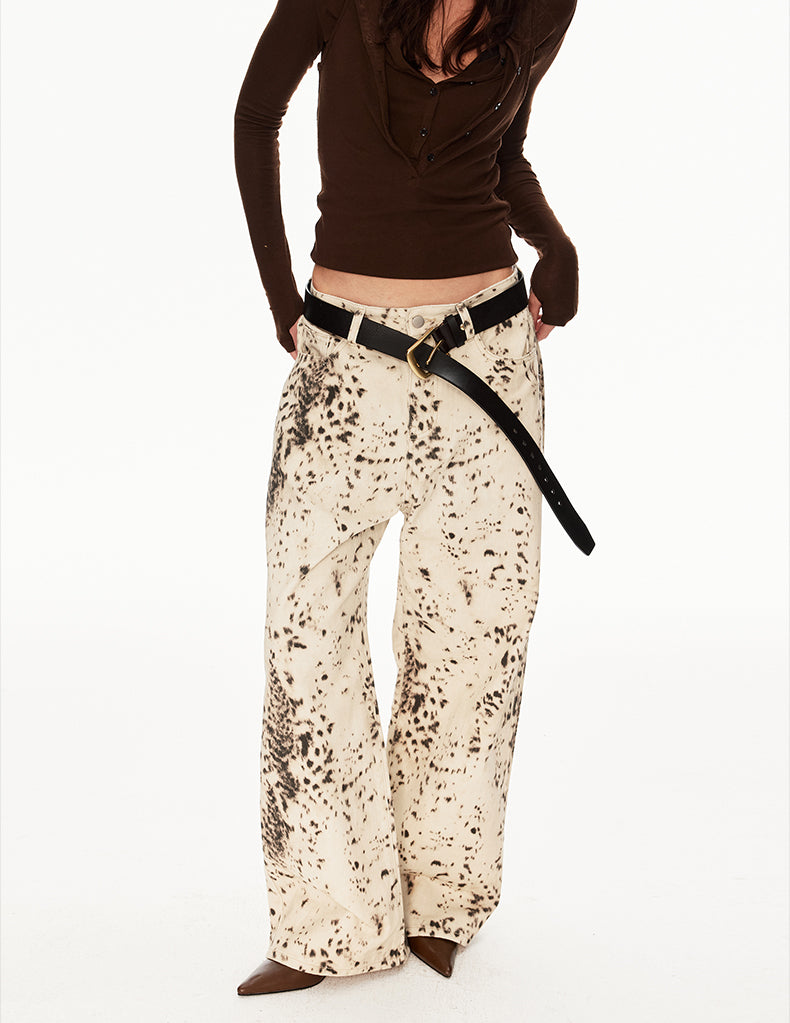 MADWIT LEOPARD PRINT JEANS #DR6998