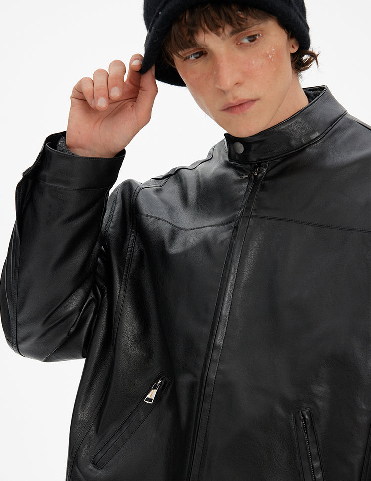 MADWITCH MINIMAL PU DOWN JACKET #YR002