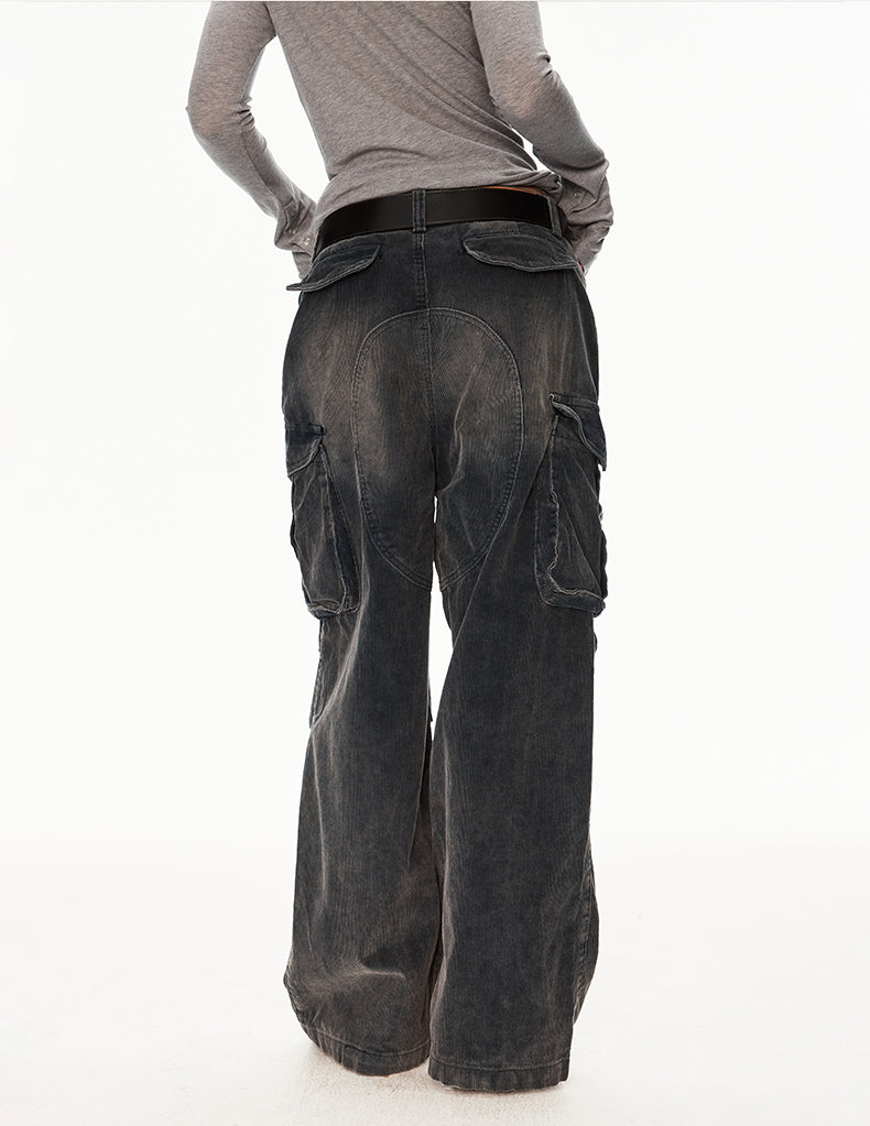 MADWIT DISTRESSED CORDUROY PANTS #Z041