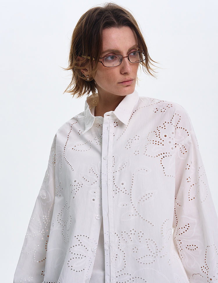 MADWITCH LOOSE WHITE LONG-SLEEVE SHIRT #31111