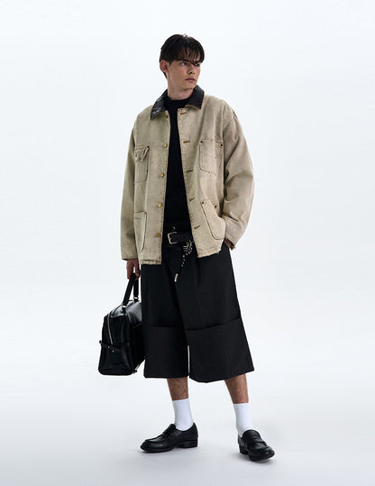 MADWITCH BARN STYLE TURN-DOWN COLLAR JACKET #CW1136