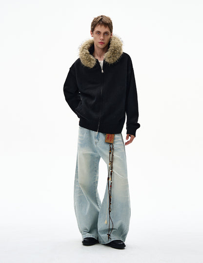 MADWITCH UNISEX FUR-TRIMMED CASUAL COAT #6273