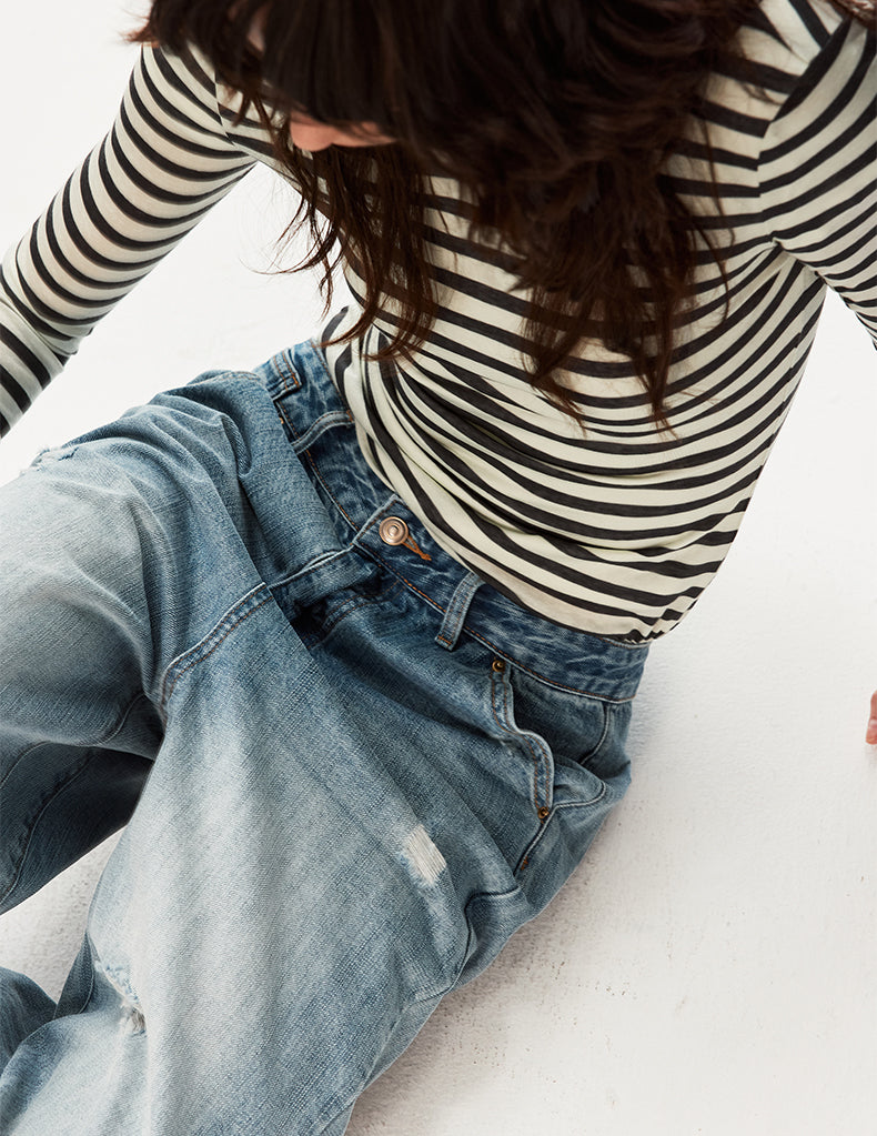 MADWIT RIPPED WASH JEANS #WH0A129