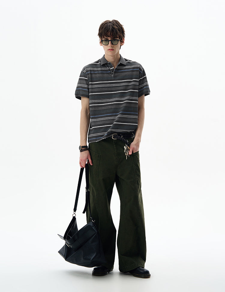 MADWITCH STRIPED POLO SHIRT #0244