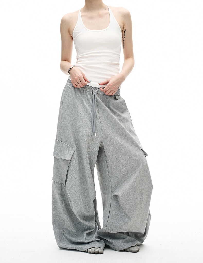 MADWITCH MULTI-POCKET WIDE SWEATPANTS #C930