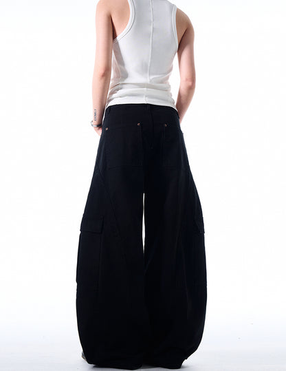 MADWITCH DECONSTRUCTED WIDE-LEG CARGO PANTS #DR6302