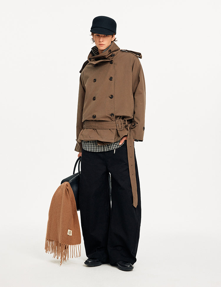 MADWITCH DOUBLE BREASTED STAND COLLAR COAT #BM434