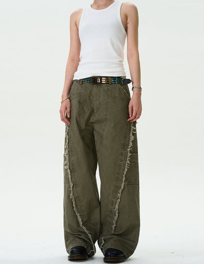 MADWITCH TASSELED CUT-OFF WORK PANTS #CK6612