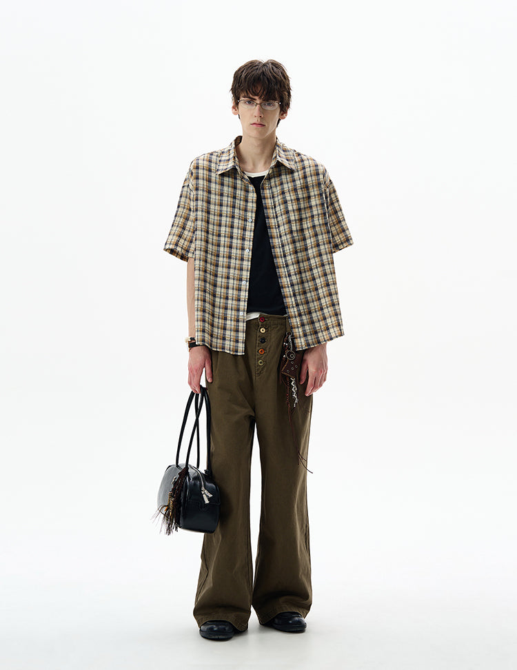 MADWITCH CONTRAST CHECKERED SHIRT #CR251