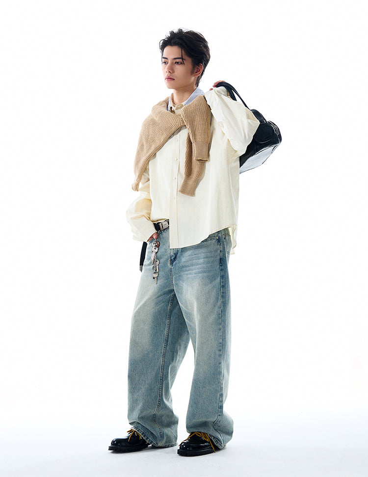 MADWITCH LOOSE SOLID COLOR SHIRT #RC140