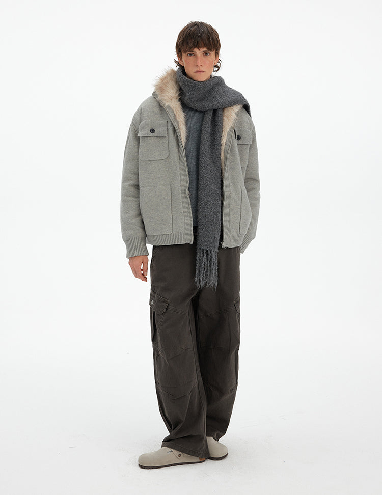 MADWITCH ATMOSPHERIC FUR COLLAR CARDIGAN #6003