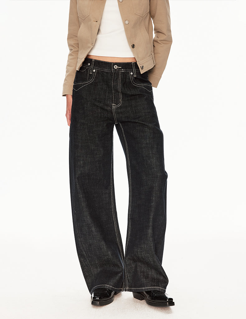 MADWIT VINTAGE RAW WIDE JEANS #GPC9782