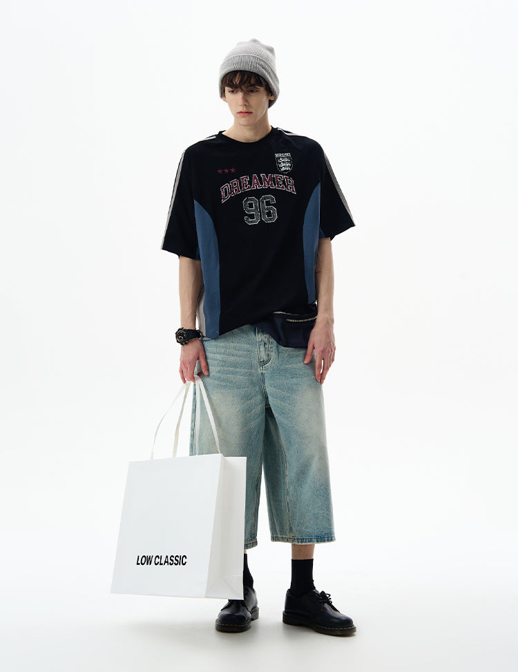 MADWITCH VINTAGE LETTER PRINT TEE #990559