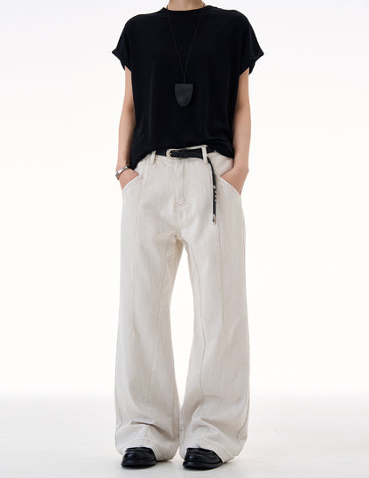 MADWITCH LINEN BLEND WHITE JEANS #CK9657