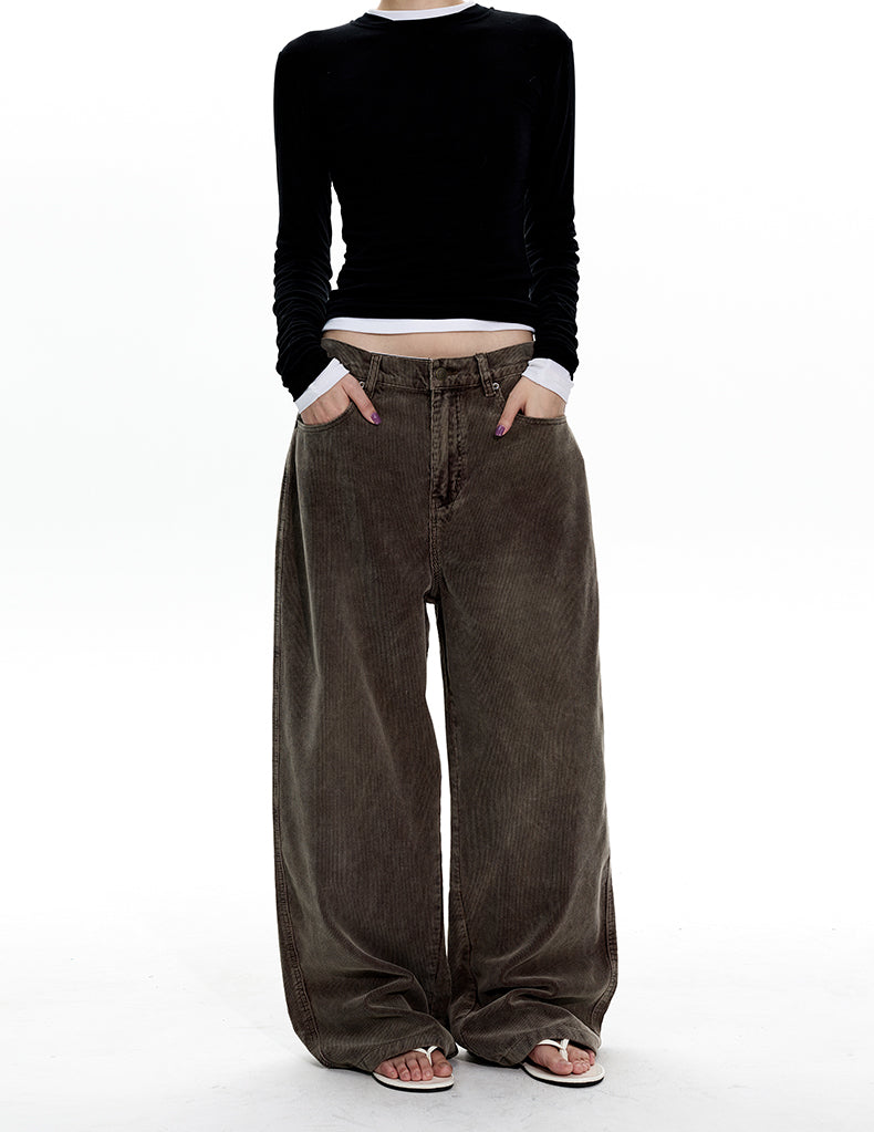MADWITCH WASHED CORDUROY STRAIGHT JEANS #GPC3571