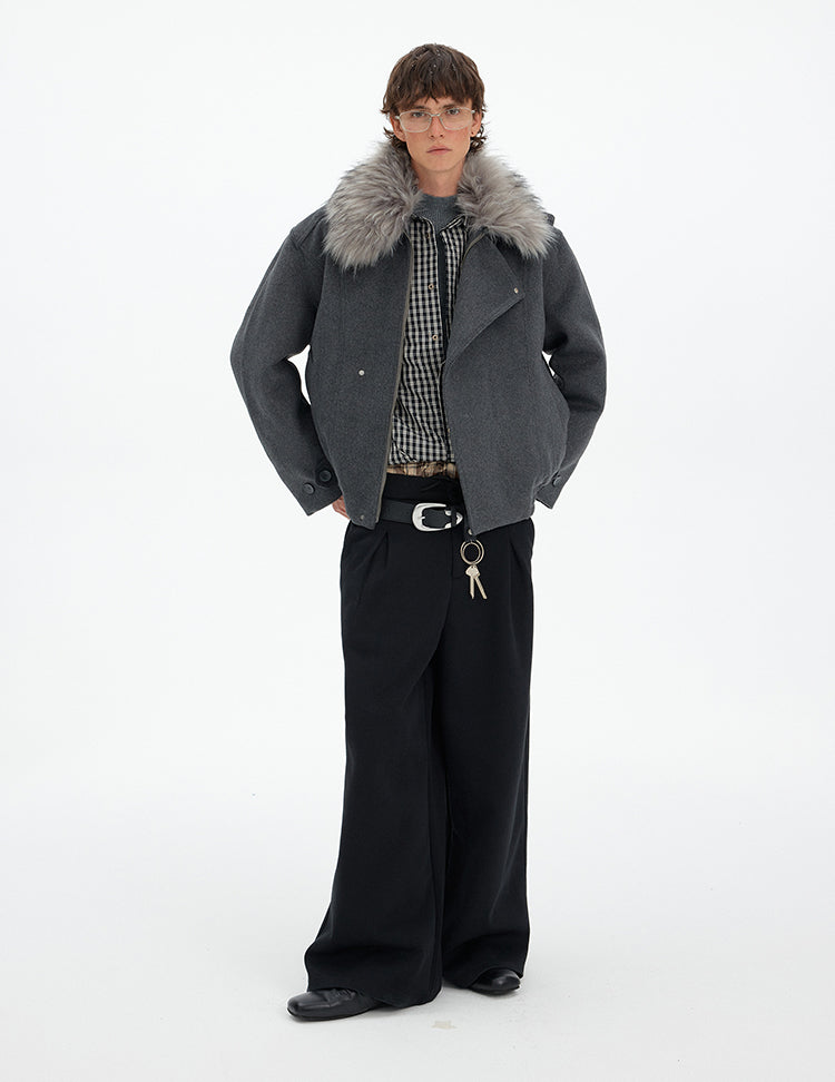 MADWITCH DECONSTRUCTED FUR COLLAR PARKA #990922