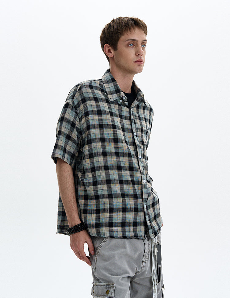 MADWITCH PLAID CASUAL SHIRT #CR236