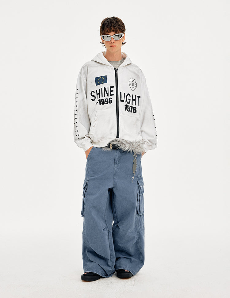 MADWITCH VINTAGE HOODED SWEATSHIRT LETTER PRINT #AW25169