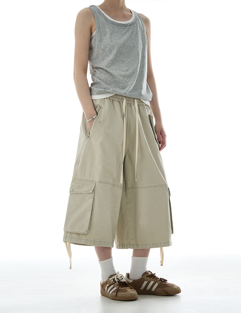 MADWITCH RELAXED FIT UTILITY CARGO SHORTS #A600