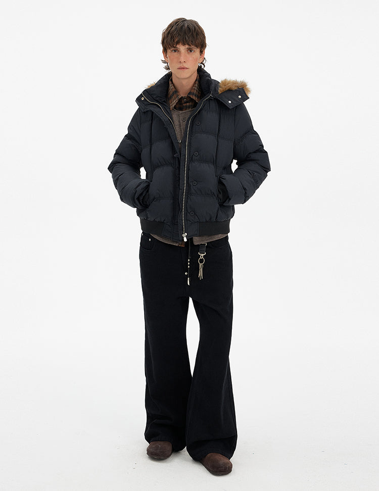 MADWITCH HOODED FUR COLLAR PUFFER JACKET #MF8602