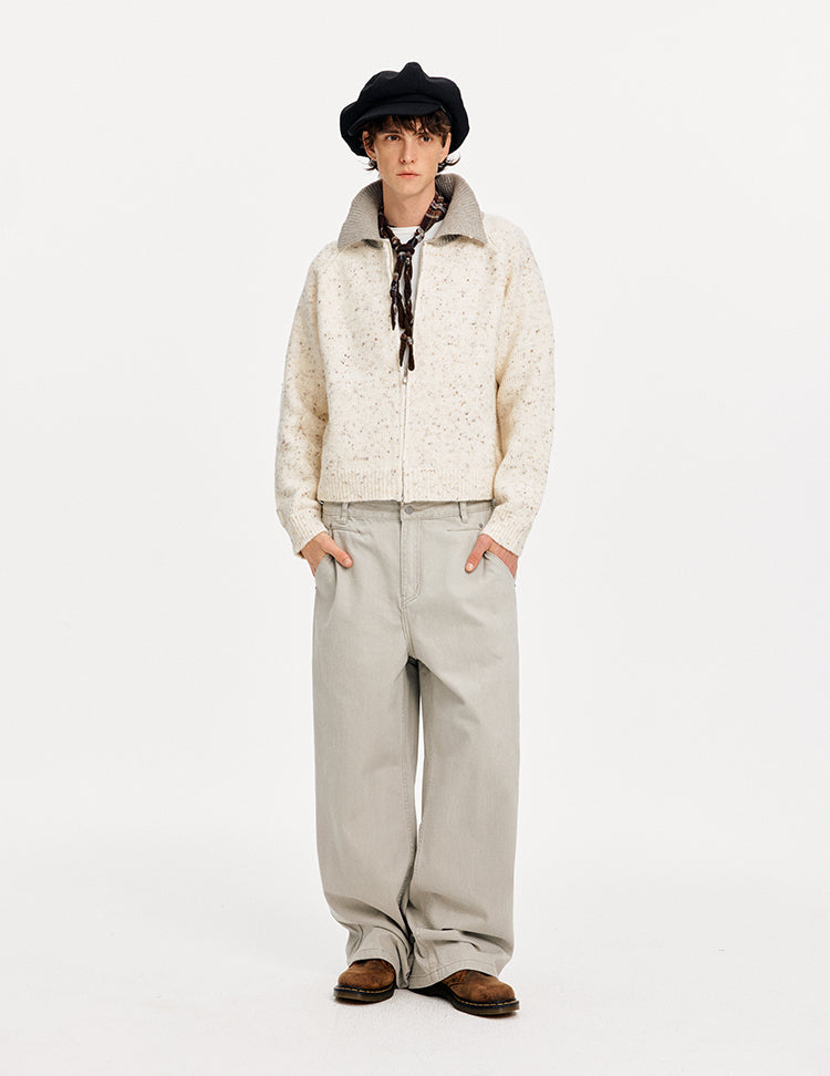 MADWITCH COLORBLOCK NOTCHED KNIT SWEATER #MYC010