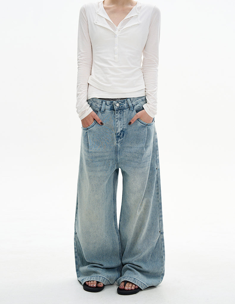 MADWITCH CREASE BLUE JEANS #D1657