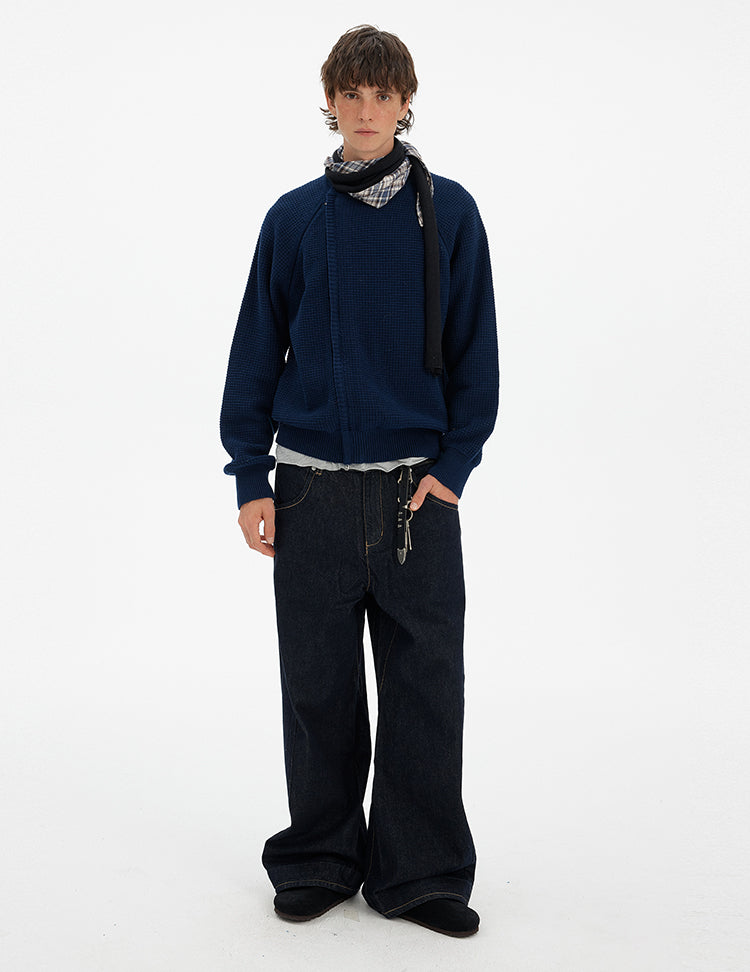 MADWITCH RETRO PATCHWORK CREW SWEATER #YH25011