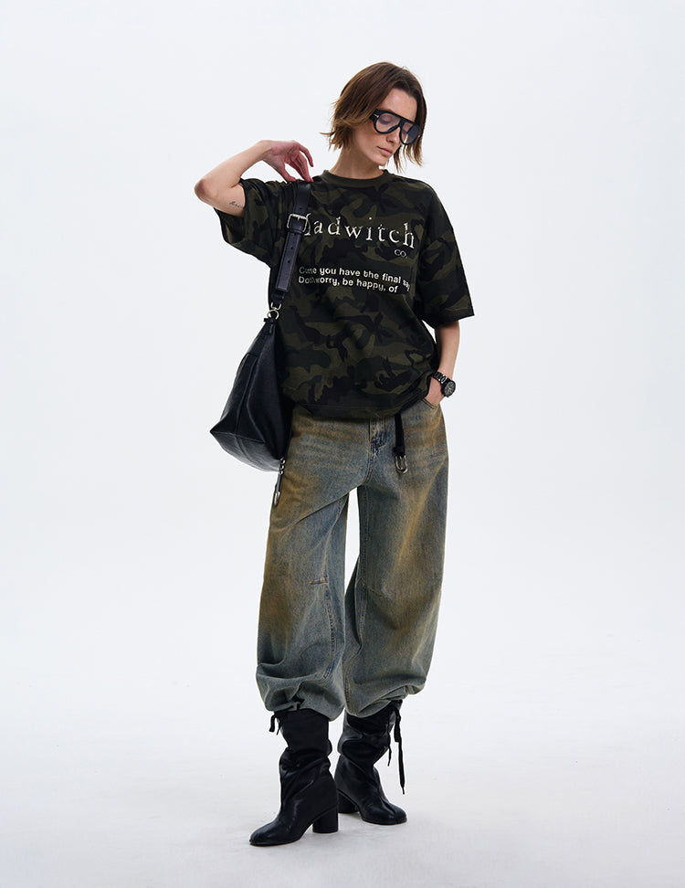 MADWITCH CAMO PRINT SHORT-SLEEVE T-SHIRT #MD4152