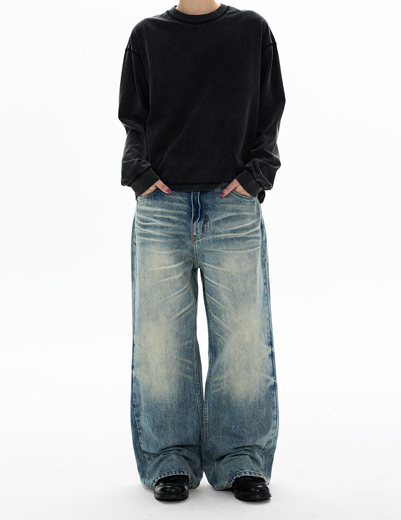 MADWITCH VINTAGE WASHED STRAIGHT JEANS #GP9768
