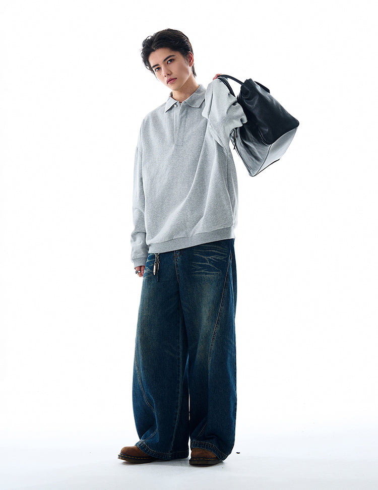 MADWITCH TURN-DOWN COLLAR VERSATILE TOP #0198