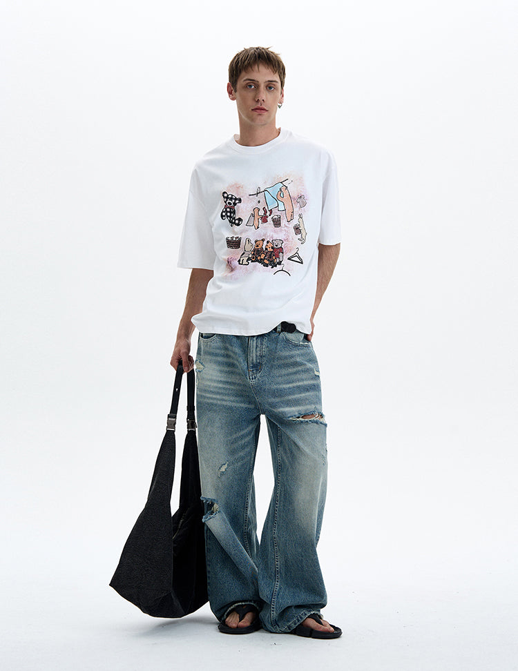 MADWITCH VINTAGE PRINT TEE #321