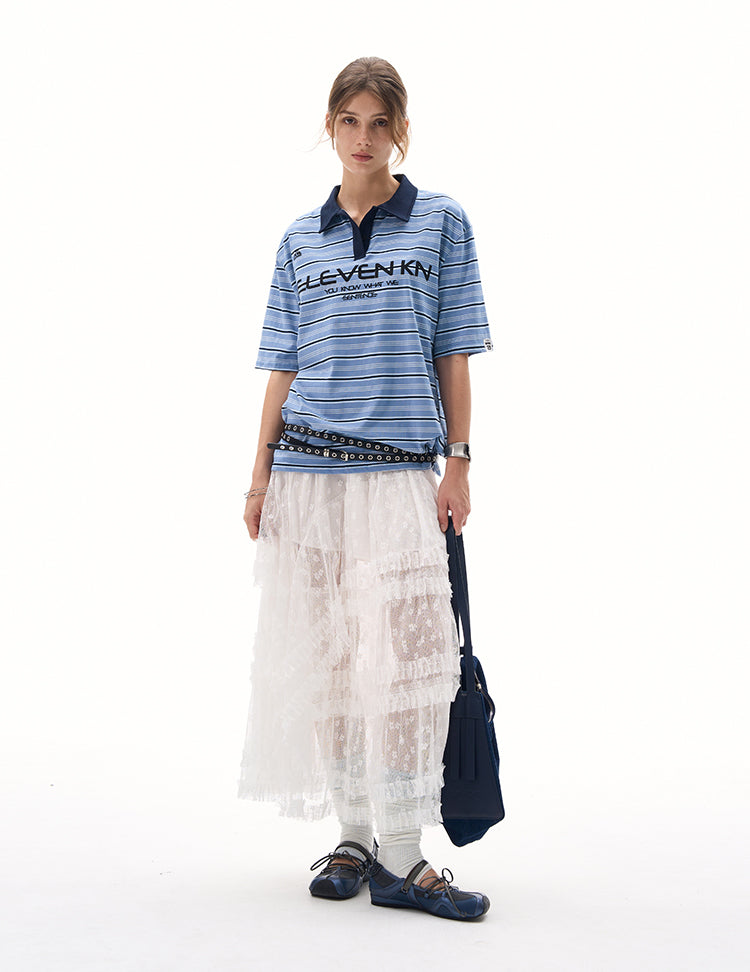 MADWITCH STRIPED POLO T-SHIRT #TH78
