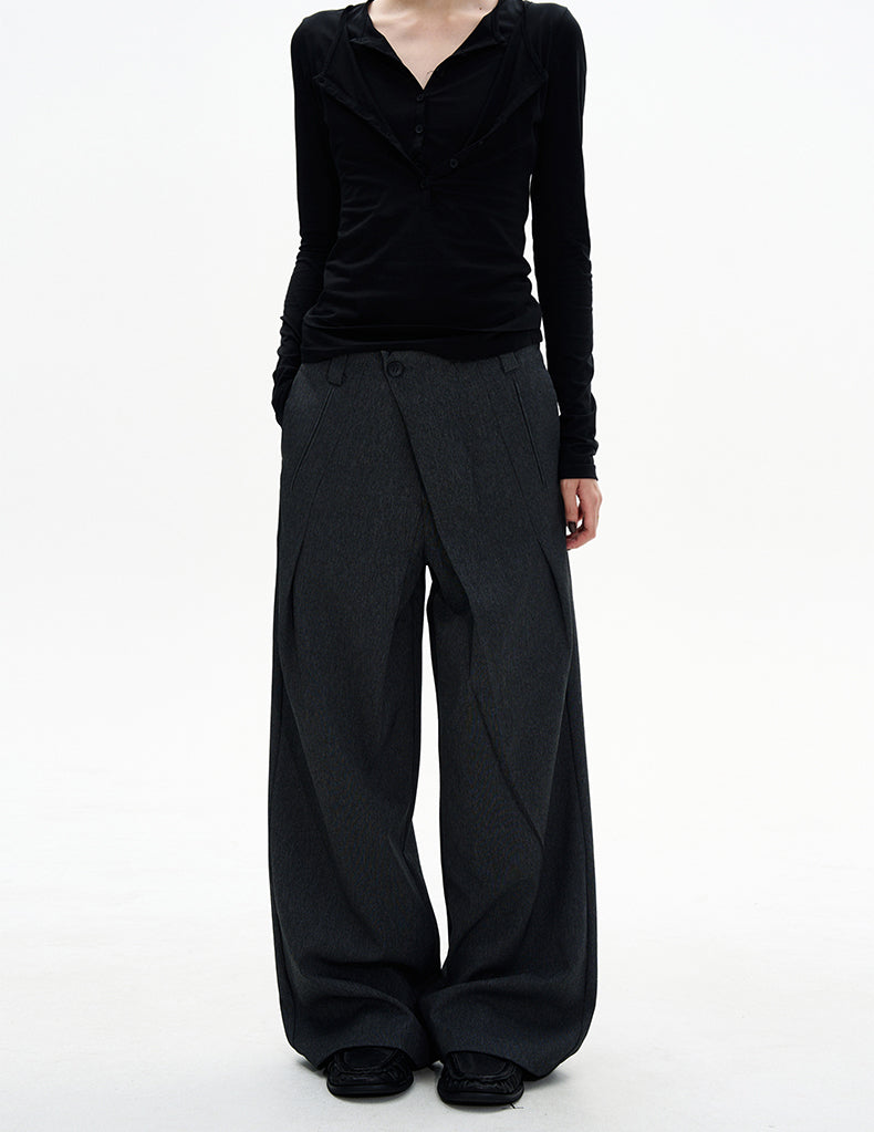 MADWITCH DIAGONAL FOLD PANTS #GPC6900