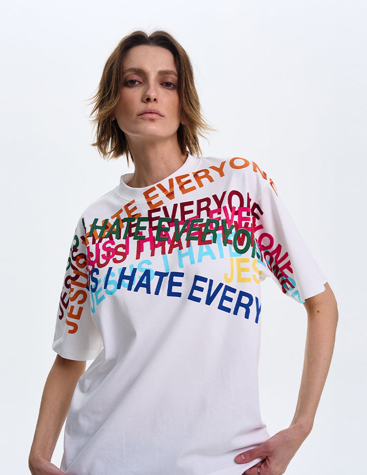 MADWITCH ORIGINAL LETTER PRINT T-SHIRT #MD4113