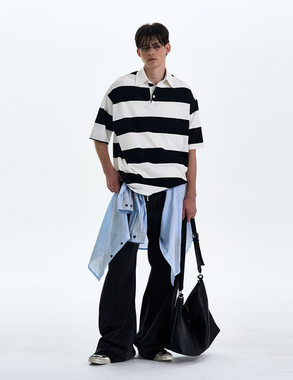 MADWITCH STRIPED LOOSE-FIT T-SHIRT #MD4178