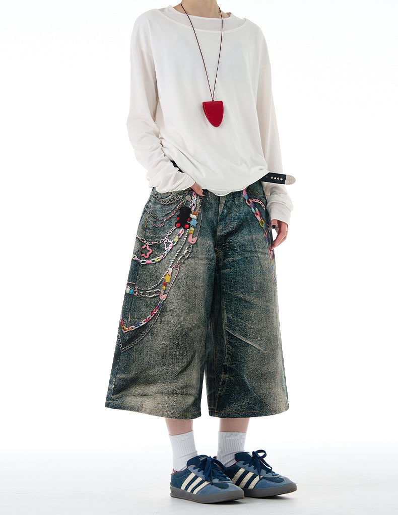 MADWITCH 3D PRINT DENIM PANTS #G6830