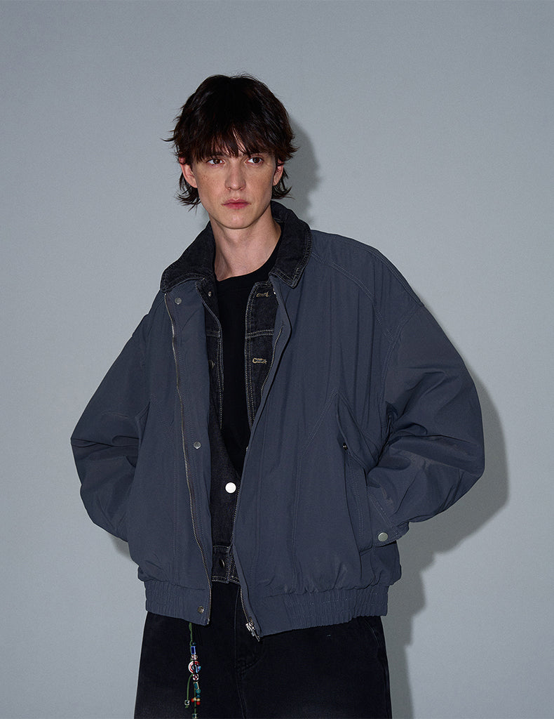 MADWITCH PATCHWORK LOOSE DOWN JACKET #18985