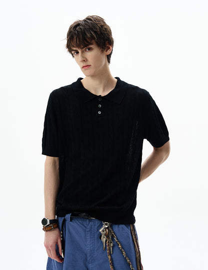 MADWITCH POLO KNIT TEE #LX010