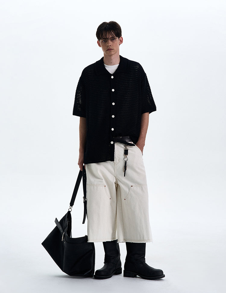 MADWITCH MESH KNIT SHORT SLEEVE TOP #DF8448