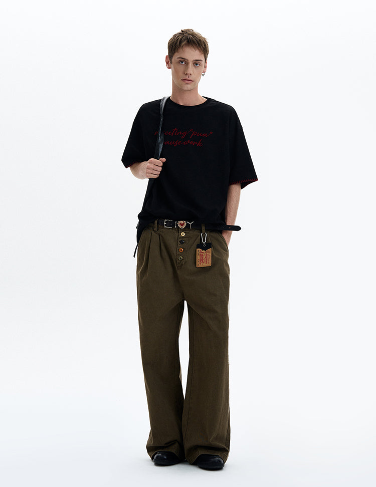 MADWITCH VERSATILE EMBROIDERED T-SHIRT #880312