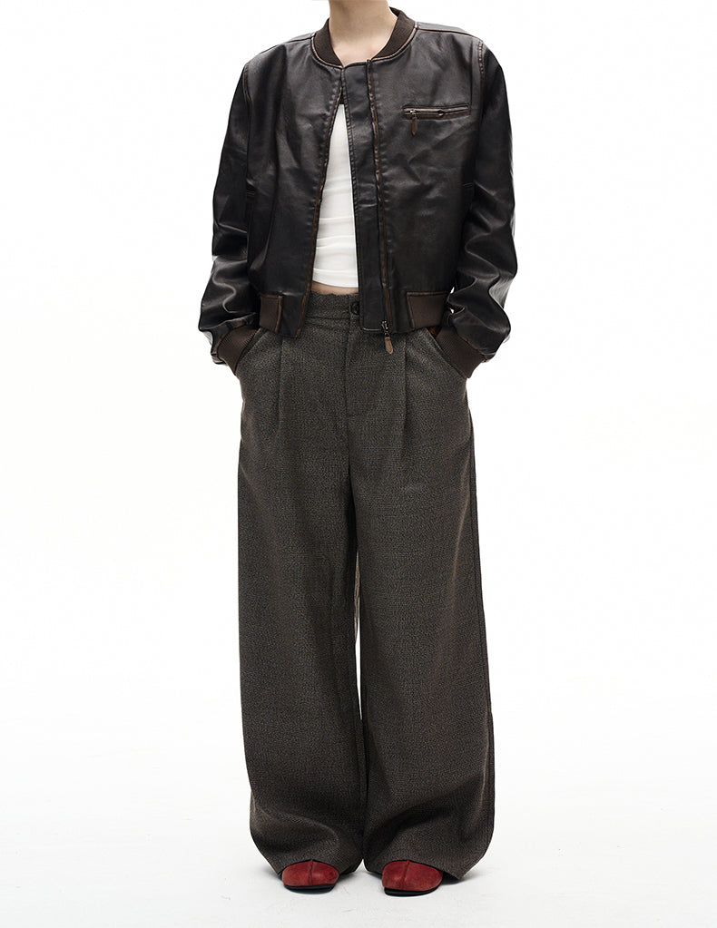 MADWITCH PREPPY PLAID WIDE TROUSERS #25036