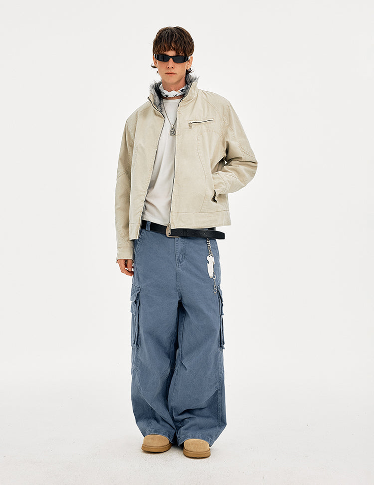 MADWITCH DECONSTRUCTED VINTAGE QUILTED FUR JACKET #AW25163