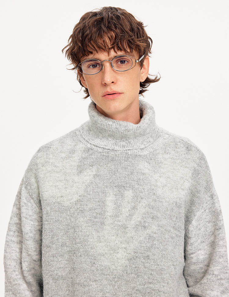 MADWITCH WOOL BLEND STAND COLLAR SWEATER #72672